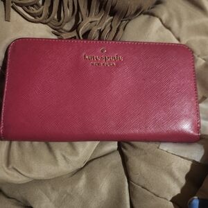 kate spade Hot Pink Saffiano Zip-Around Wallet